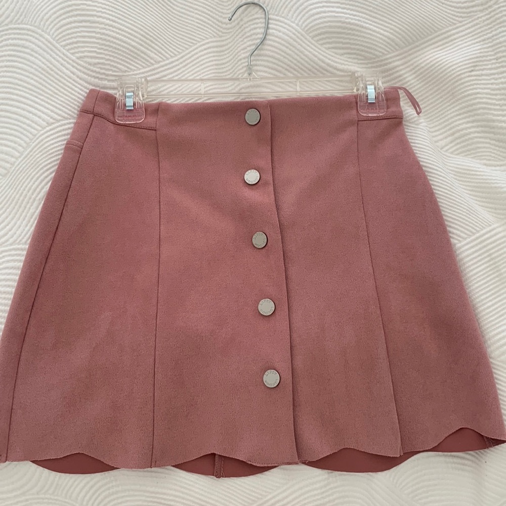 Lipsy London Pink Suede Miniskirt
